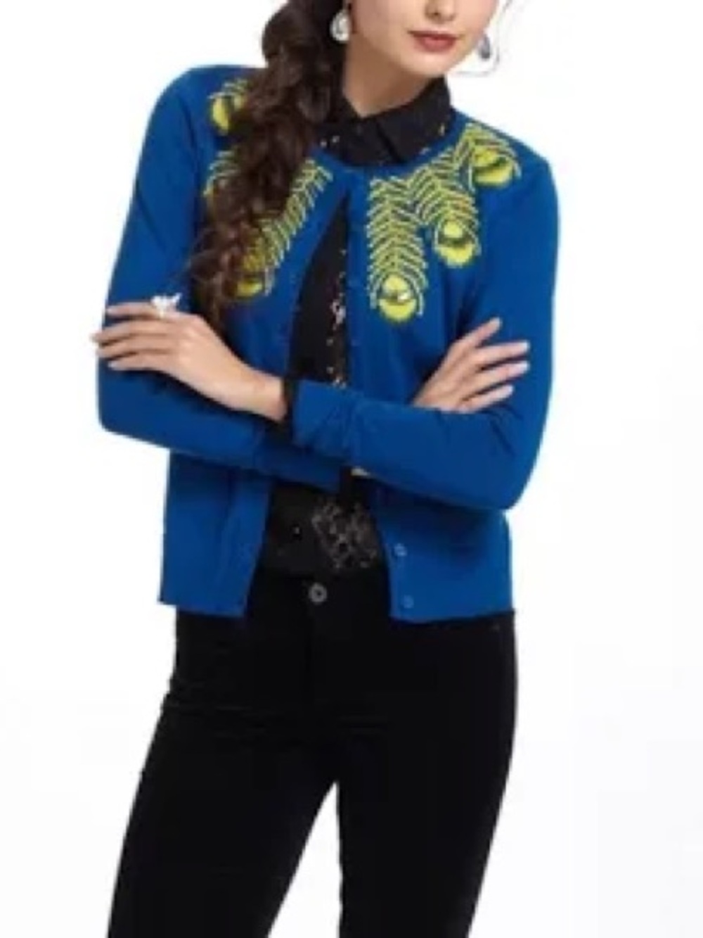 Anthropologie Tabitha Limabird Embroidered and Beaded Cardigan. Size M